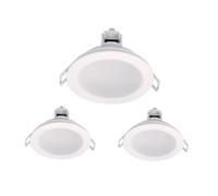 3 Faretti LED da Incasso Dimmerabili 5W 220V Rotondi Bianchi 3000K D87mm H36mm F