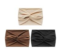 3 fasce elastiche larghe per capelli intrecciate da donna, sportive, con nodo, grandi fasce per capelli a turbante, alla moda, per yoga, retrò, morbide, per la vita quotidiana