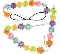 3 fasce elastiche per capelli con fiori, multicolore, per donne e ragazze, per compleanni, matrimoni, viaggi