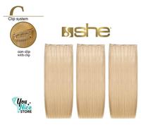 3 fasce extension clip SHE THREEASY 50 55cm Capelli lisci veri umani mesciati