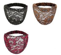 3 fasce larghe in pizzo - Boho Floreale Elastiche per la Testa Elastiche Antiscivolo Vintage Fasce per Capelli da Donna Coprono Capelli Grigi Eleganti Accessori per Capelli per Uso Quotidiano Viaggi