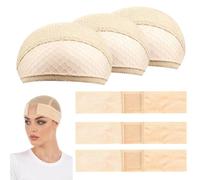 3 Fasce Per Capelli In Pizzo Di Velluto E 3 Retine Per Capelli, Accessori Per Fissare La Parrucca Beige, Ausili Per Lo Styling Delle Extension E Accessori Per Capelli Cosplay.