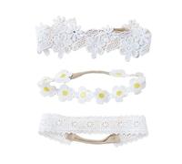 3 fasce per capelli in pizzo ricamate per neonati, alla moda, ad alta elasticità e morbide per una protezione delicata della pelle