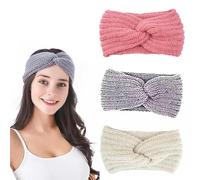 3 fasce per capelli per bambini e bambine, in maglia chunky, intrecciate, per donne e ragazze, scaldacollo, per testa all'uncinetto, calde ed eleganti