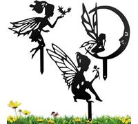 3 fatine dei fiori, elfi dei fiori decorativi da giardino, decorazioni per insegne, statua in metallo, adatta per cortile, vaso di fiori, prato, regalo decorativo