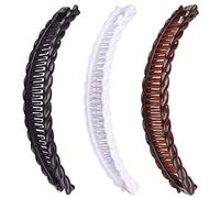 3 fermagli per capelli a banana per capelli ricci spessi, clip a tartaruga nera, marrone e bianca, pettini vintage per donne e ragazze, antiscivolo a forma di pesce, accessori per capelli retrò anni