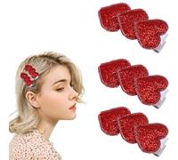3 fermagli per capelli a forma di cuore rosso, per San Valentino, con lustrini a forma di cuore, con glitter, per ragazze e donne, accessori per capelli per San Valentino, per feste e matrimoni