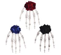 3 fermagli per capelli a forma di scheletro per Halloween, con teschio gotico, a forma di rosa, diavolo, forcine per capelli, per Halloween, feste in maschera