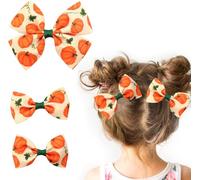 3 fermagli per capelli autunnali a forma di zucca per il giorno del Ringraziamento, fermagli per capelli a coccodrillo per ragazze, bambini e donne