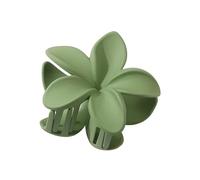 3 fermagli per capelli, belli e alla moda, grandi, 8 cm, con fiore di plumeria, 13 cm, quadrati, opachi, accessori per capelli da donna (verde satinato)