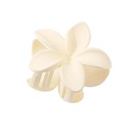 3 fermagli per capelli, belli e alla moda, grandi, 8 cm, con fiore di plumeria, 13 cm, quadrati, opachi, accessori per capelli da donna (bianco satinato)