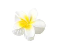 3 fermagli per capelli, belli e alla moda, grandi, 8 cm, con fiore di plumeria, 13 cm, quadrati, opachi, accessori per capelli da donna (bianco sfumato)
