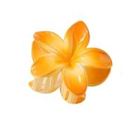 3 fermagli per capelli, belli e alla moda, grandi, 8 cm, con fiore di plumeria, 13 cm, quadrati, opachi, accessori per capelli da donna (arancione sfumato)