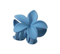 3 fermagli per capelli, belli e alla moda, grandi, 8 cm, con fiore di plumeria, 13 cm, quadrati, opachi, accessori per capelli da donna (blu satinato)