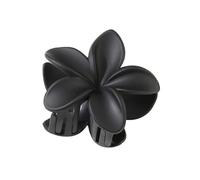 3 fermagli per capelli, belli e alla moda, grandi, 8 cm, con fiore di plumeria, 13 cm, quadrati, opachi, accessori per capelli da donna (nero satinato)