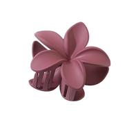 3 fermagli per capelli belli e alla moda, grandi, 8 cm, con fiore di plumeria, 13 cm, quadrati, opachi, accessori per capelli da donna (rosso vino satinato)