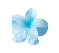 3 fermagli per capelli belli e alla moda, grandi dimensioni, 8 cm, con fiore di plumeria, 13 cm, quadrati, opachi, accessori per capelli da donna (blu)