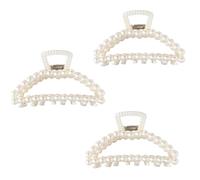 3 fermagli per capelli bianchi con perle grandi, per capelli spessi, per ragazze, con perle finte, accessori per capelli alla moda, accessori per capelli per feste e matrimoni