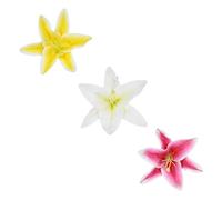 3 fermagli per capelli con fiori di giglio che si sentono sulla pelle, per donne e ragazze, 13 cm, orchidee finte multicolori, accessori per capelli hawaiani per matrimoni, balli, feste in spiaggia