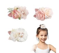 3 Fermagli Per Capelli Con Fiori, Fermagli Per Capelli Per Ragazze, Eleganti Accessori Per Capelli Con Fiori, Fermagli Per Capelli Per Bambini, Accessori Di Abbigliamento