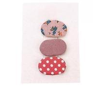 3 fermagli per capelli in tessuto, ovali a pois floreali dolci e carini, fatti a mano, mini fermagli per capelli rosa