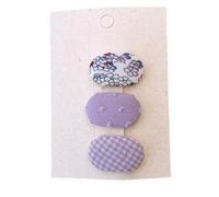 3 fermagli per capelli in tessuto, ovali floreali colorati dolci e carini, fatti a mano, mini fermagli per capelli viola