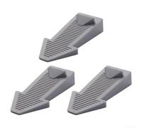 3 fermaporta regolabili in gomma antiscivolo, cuneo in gomma con base antiscivolo a righe, impilabili in altezza, per tutti i tipi di pavimento (grigio)