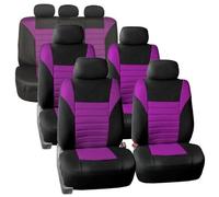 3 Fila 7 Posti SUV Sedile Cover per Auto 3D Rete Viola Nero Full Set