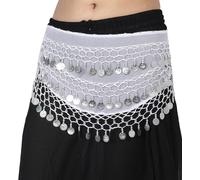 3 file bambini danza del ventre caldo sciarpa anca frangia tribale nappa mone...