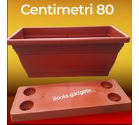 3 Fioriere con Sottovaso a Incastro con Sistema di Riserva Acqua Lunghezza 80cm