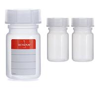 3 flaconi a collo largo con tappo a vite, in LDPE, per sostanze chimiche, flacone con coperchio, da laboratorio, cucina o per hobby vari., trasparente, 3x 50 ml
