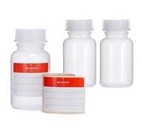 3 flaconi a collo largo con tappo a vite, in LDPE, per sostanze chimiche, flacone con coperchio, da laboratorio, cucina o per hobby vari., trasparente, 3x 100 ml