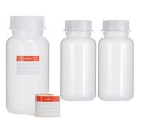 3 flaconi a collo largo con tappo a vite, in LDPE, per sostanze chimiche, flacone con coperchio, da laboratorio, cucina o per hobby vari., trasparente, 3x 1000 ml