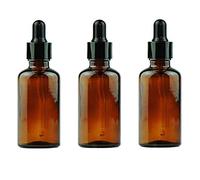 3 flaconi contagocce vuoti in vetro ambrato da 100 ml, ricaricabili, con testa in gomma e contagocce interno, contenitori per oli essenziali, cosmetici, campioni, per aromaterapia, massaggi, oli,