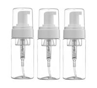 3 flaconi da 100 ml vuoti in plastica trasparente per sapone e schiuma, con nebulizzatore, accessori da bagno