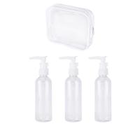 3 Flaconi Push Da 100 Ml, 1 Borsa Da Toilette, Dispenser Per Lozione, Dispenser A Pompa, Piccolo Dispenser Per Sapone, Flacone A Pompa, Flacone A Pompa Dispenser A Pressione