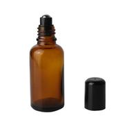 3 flaconi roll-on in vetro marrone con sfere in acciaio inox e tappo nero - Essential olio profumo, labbra, cosmetico gloss Balms (30 ml)