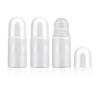 3 flaconi vuoti da 50 ml, ricaricabili, in plastica bianca, antitraspiranti, a prova di perdite, per deodoranti fai da te, per oli essenziali e profumi