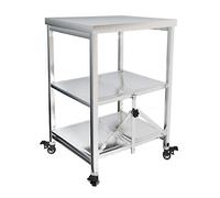 3 Floors Kitchen Microwave Cart Stainless Steel Cart Multifunction Utility Kitchen Storage Cart On Wheels Easy to Assemble for Kitchen Living.