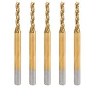 3 - Flute Flat End Milling Cutter 3.175mm Shank | Tungsten Steel Ti - Plated Engraving Bit for Wood/Acrylic/PCB | 5Pcs CNC Router Bits for 3D Carving & Milling