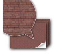 3 fogli di pellicola decorativa autoadesiva per rivestimento murale per modellini in scala 1:87 Track H0 (UK: scala 3,5 mm) (stile casa a schiera)