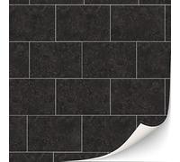 3 fogli di piastrelle autoadesive per case delle bambole scala 1:12 (piastrelle nere rettangolari)