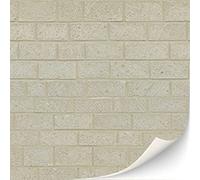 3 Fogli di Rivestimento Murale Autoadesivo per Casa delle Bambole, in Scala 1:12 (Pietra Arenaria)