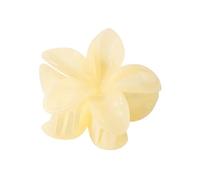 3 forcine per capelli, belle e alla moda, grandi, 8 cm, con fiore di plumeria, 13 cm, quadrate, opache, accessori per capelli da donna (giallo gelatina)