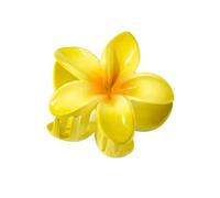 3 forcine per capelli, belle e alla moda, grandi, 8 cm, con fiore di plumeria, 13 cm, quadrate, opache, accessori per capelli da donna (giallo sfumato)