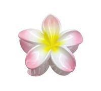3 forcine per capelli, belle e alla moda, grandi, 8 cm, con fiore di plumeria, 13 cm, quadrate, opache, accessori per capelli da donna (rosa chiaro)