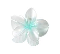3 forcine per capelli, belle e alla moda, grandi, 8 cm, con fiore di plumeria, 13 cm, quadrate, opache, accessori per capelli da donna (azzurro)