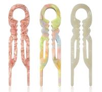 3 forcine per capelli francesi a forma di U, fermagli per capelli in acetato di alta qualità, eleganti forcine colorate con doppia presa sicura, pratiche impugnature per capelli per la maggior parte