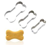 3 formine per biscotti per cani, a forma di osso, set di 3 formine per biscotti per cani, varie dimensioni, grandi, 12 cm, medio/10 cm, piccolo/9 pollici