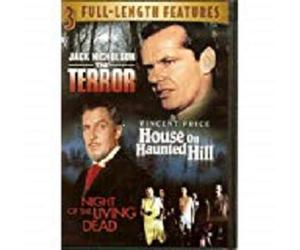 3 Full-Length Features in 1 DVD: THE TERROR featuring Jack Nicholson, HOUSE ON HAUNTED HILL featuring Vincent Price, NIGHT OF THE LIVING DEAD featuring DWAYNE JONES.